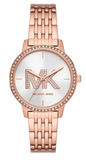 Michael Kors Melissa Quartz Silver Dial Rose Gold Steel Strap Watch for Women - MK1052