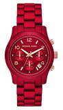 Michael Kors Runway Analog Chronograph Red Dial Red Steel Strap Watch for Women - MK7436