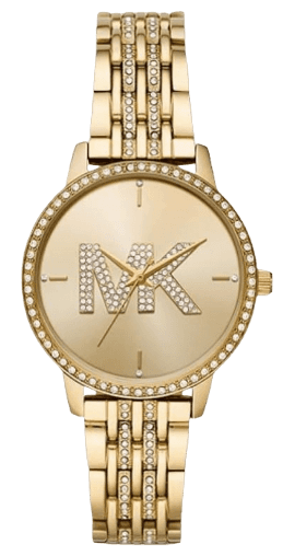 Michael Kors Melissa Pave Gold Dial Gold Steel Strap Watch for Women - MK4371