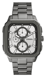 Fossil Inscription Multifunction Silver Dial Grey Steel Strap Watch for Men - BQ2657