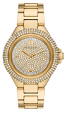 Michael Kors Camille Three-Hand Crystals Gold Dial Gold Steel Strap Watch for Women - MK1067