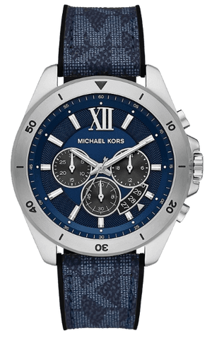 Michael Kors Brecken Chronograph Blue Dial Blue Rubber Strap Watch For Men - MK8923