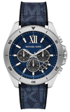 Michael Kors Brecken Chronograph Blue Dial Blue Rubber Strap Watch For Men - MK8923