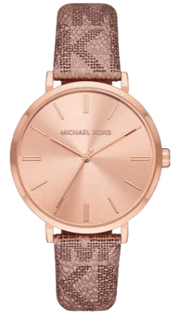 Michael Kors Addyson Quartz Rose Gold Dial Pink Leather Strap Watch for Women - MK2953