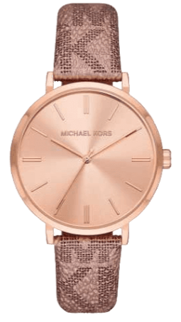 Michael Kors Addyson Quartz Rose Gold Dial Pink Leather Strap Watch for Women - MK2953