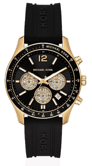 Michael Kors Berkley Chronograph Black Dial Black Rubber Strap  Watch for Men - MKO1038
