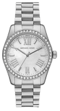 Michael Kors Lexington Crystals Mother of Pearl White Dial Silver Steel Strap Watch for Women - MK1087