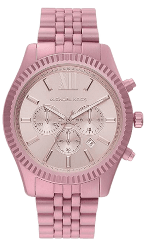 Michael Kors Lexington Chronograph Pink Dial Pink Steel Strap Watch for Women - MK8792