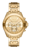 Michael Kors Wren Chronograph Gold Dial Gold Steel Strap Watch for Women - MK6952