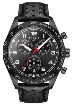 Tissot T Sport PRS 516 Chronograph Black Dial Black Leather Strap Watch for Men - T131.617.36.052.00