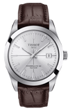 Tissot Gentleman Powermatic 80 Silicium Silver Dial Brown Leather Strap Watch For Men - T127.407.16.031.01