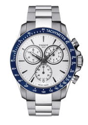 Tissot V8 Quartz T Sport Chronograph White Dial Silver Steel Strap Watch For Men - T106.417.11.031.00