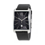 Calvin Klein Window Black Dial Black Leather Strap Watch for Men - K2M21107