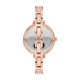 Michael Kors Jaryn Analog Gold Dial Pink Steel Strap Watch For Women - MK4343