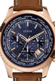 Guess Persuit Chronograph Blue Dial Brown Leather Strap Watch for Men - W0500G1