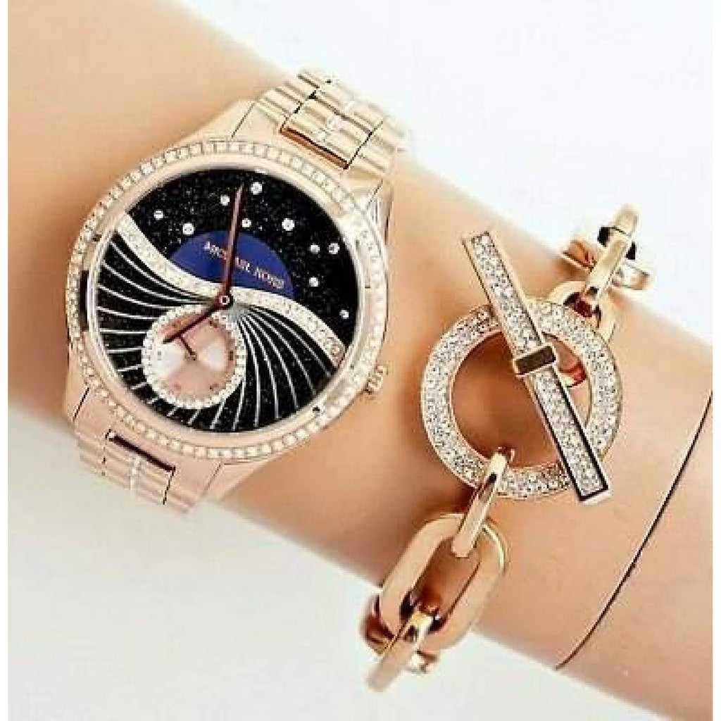 Michael Kors Lauryn Blue Dial Rose Gold Steel Strap Watch for Women | Quarzuhren