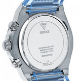 Guess Athena Active Life Clear White Dial Blue Rubber Strap Watch for Women - GW0409L1