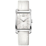 Calvin Klein Window White Dial White Leather Strap Watch for Women - K2M23120