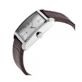 Calvin Klein Window Silver Dial Brown Leather Strap Watch for Women - K2M23126