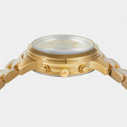 Michael Kors Runway Chronograph Analog Gold Dial Gold Steel Strap Watch for Women - MK7452