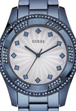 Guess Pinwheel Analog Silver Dial Blue Steel Strap Watch for Women - W0702L1