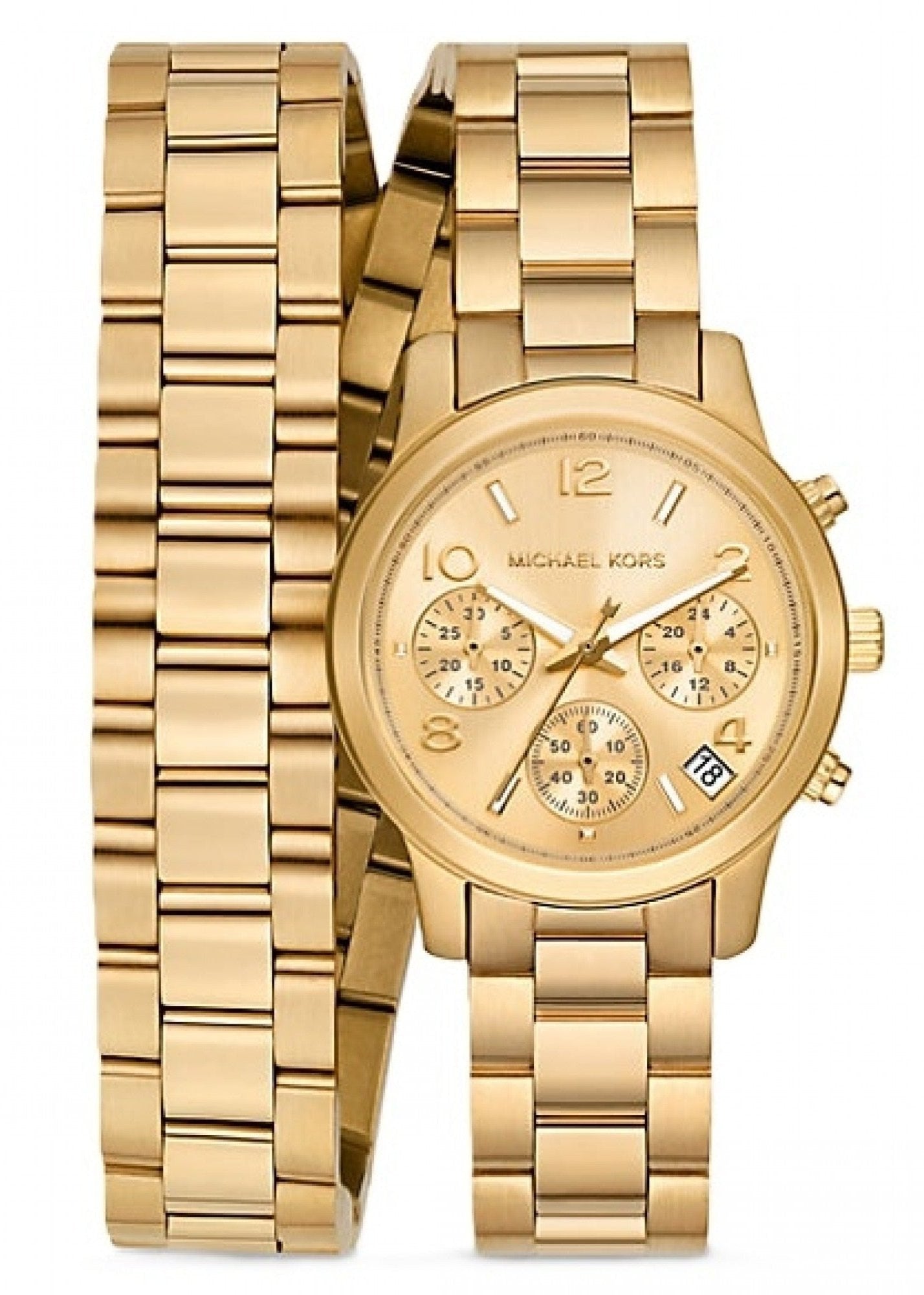 MICHAELKORS 新品腕時計　品番MK5055 Michael Kors MK-5055 Mid Sized Gold Tone Chronograph Dial