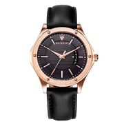 Maserati Circuito Black Dial Black Leather Strap Watch For Men - R8851127001