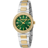 Just Cavalli Donna Glam Green Dial Two Tone Steel Strap Watch for Women - RC5L098M0065