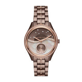 Michael Kors Lauryn Rose Gold Dial Brown Steel Strap Watch for Women