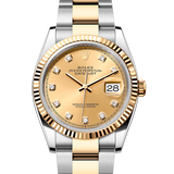 Rolex Datejust 36mm Diamonds Yellow Gold Dial Two Tone Steel Strap Watch for Women - M126233-0018