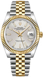 Rolex Datejust 41 Silver Dial Two Tone Oystersteel & Yellow Gold Jubilee Bracelet Watch for Men - M126333-0002