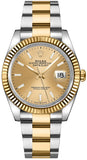 Rolex Datejust 36mm Yellow Gold Champagne Two Tone Steel Strap Watch for Men - M126233-0016