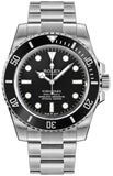 Rolex Submariner Black Dial Silver Steel Strap Watch for Men - M124060-0001