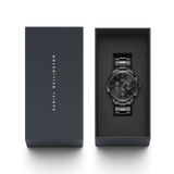 Daniel Wellington Iconic Chronograph Black Dial Black Steel Strap Watch For Men - DW00100642