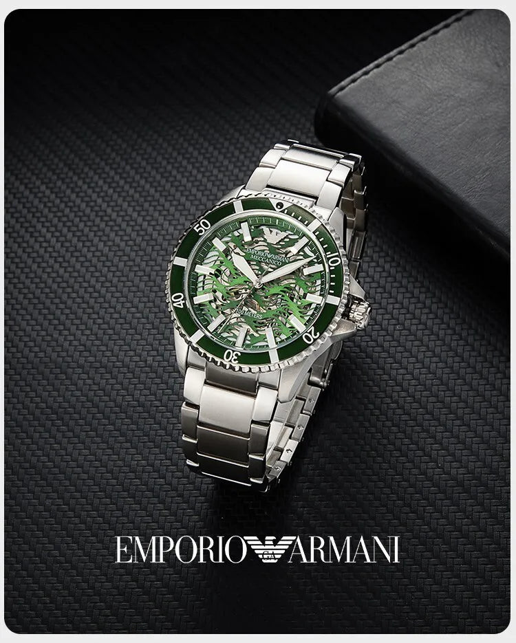 Emporio Armani Sea Explorer Meccanico Automatic Green Dial Silver Emporio Armani Sea Explorer Meccanico Automatic Green Dial Silver
