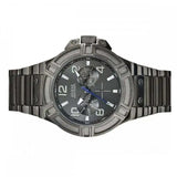 Guess Rigor Multifunction Black Dial Black Steel Strap Watch For Men - W0218G1