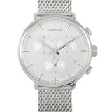 Calvin Klein High Noon Silver Dial Silver Mesh Bracelet Watch for Men - K8M27126