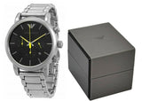 Emporio Armani Luigi Chronograph Black Dial Silver Steel Strap Watch For Men - AR11324