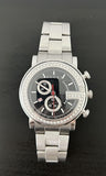 Gucci G Chrono Diamonds Black Dial Silver Steel Strap Watch For Men - YA101324