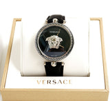 Versace Palazzo Empire Black Dial Black Leather Strap Watch for Women - VCO060017