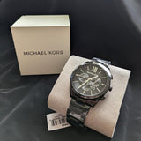 Michael Kors Langford Chronograph Black Dial Black Steel Strap Watch For Men - MK8993