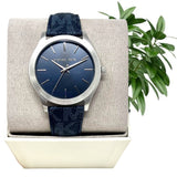 Michael Kors Slim Runway Analog Blue Dial Blue Leather Strap Watch For Men - MK8907