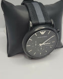 Emporio Armani Luigi Chronograph Quartz Black Dial Two Tone Nylon Strap Watch For Men - AR1948