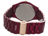 Michael Kors Slim Runway Red Dial Red Steel Strap Watch For Women - MK3895