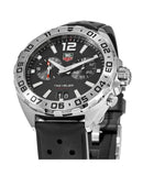 Tag Heuer Formula 1 Alarm Quartz Black Dial Black Rubber Strap Watch for Men -  WAZ111A.FT8023