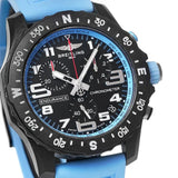 Breitling Endurance Pro Black Dial Light Blue Rubber Strap Watch for Men - X82310281B1S1