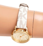 Michael Kors Jaycie Quartz Gold Dial White Leather Strap Watch for Women - MK2861