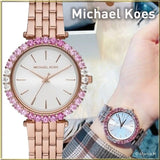 Michael Kors Darci Pave Silver Dial Rose Gold Steel Strap Watch For Women - MK4517