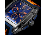 Versace Iconic Dominus Chronograph Blue Dial Blue Rubber Strap Watch For Men - VE6H00323