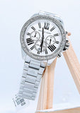 Michael Kors Wren Chronograph Silver Dial Silver Steel Strap Watch for Women - MK7429